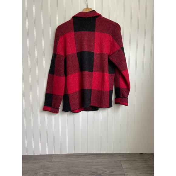 J. Jill Buffalo Plaid XS Petite Soft Wool Blend Sweater Shacket Button Front - Picture 5 of 5